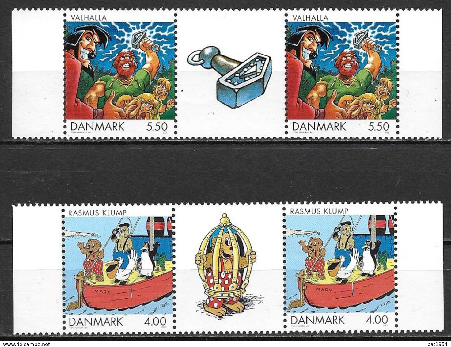 Danemark 2002 N° 1302/1303 Neufs En Paires Avec Pont Bandes Dessinées - Ungebraucht