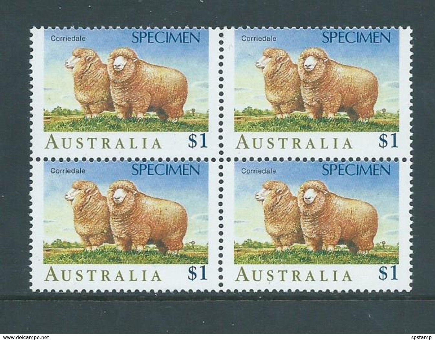 Australia 1989 Specimen Overprint On $1 Sheep Fine MNH Block Of 4 - Mint Stamps