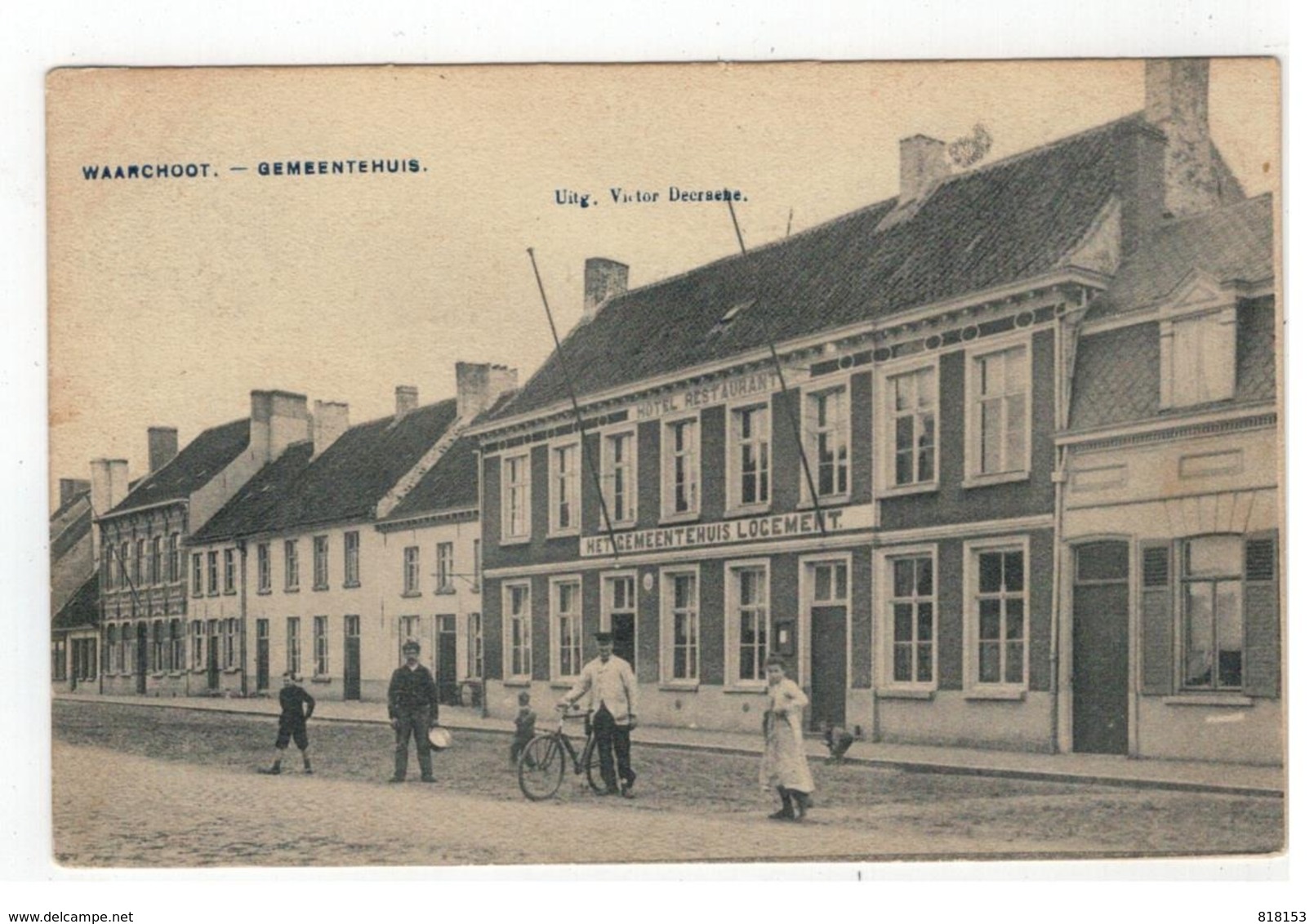 WAARSCHOOT  - GEMEENTEHUIS  1907 - Waarschoot