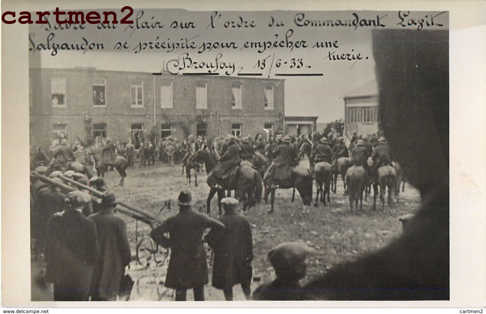 CARTE PHOTO : BRAY-SUR-SOMME FERME DE BRONFAY VENTE SALVADON PAYSANS BRETONS EVENEMENT POLITIQUE GUERRE - Bray Sur Somme