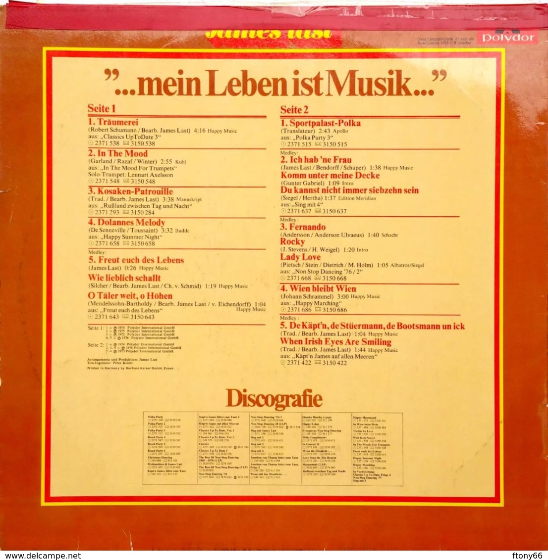 Lotto Composto Da 8 Dischi Vinile LP 33 Giri - JAMES LAST [VEDI DESCRIZIONE] - Disco, Pop