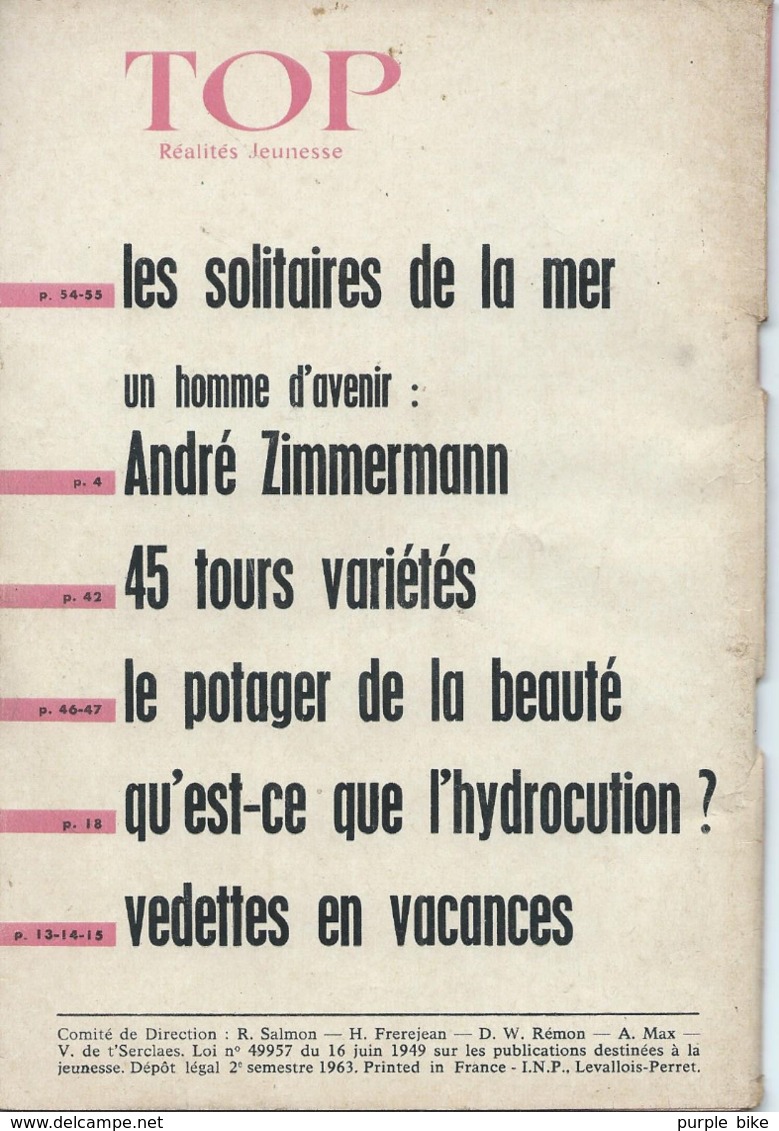 TOP REALITES JEUNESSE N° 246 1963 Bachot Parents - Informations Générales