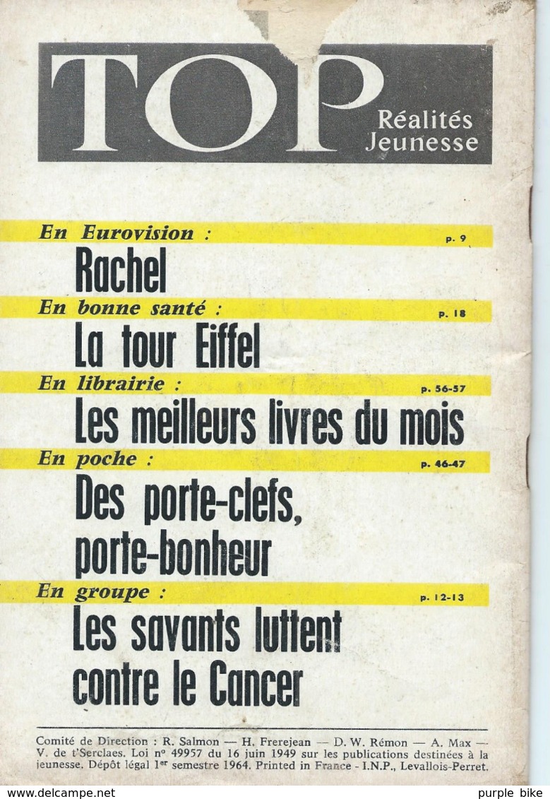 TOP REALITES JEUNESSE N° 280 1964 - Informations Générales