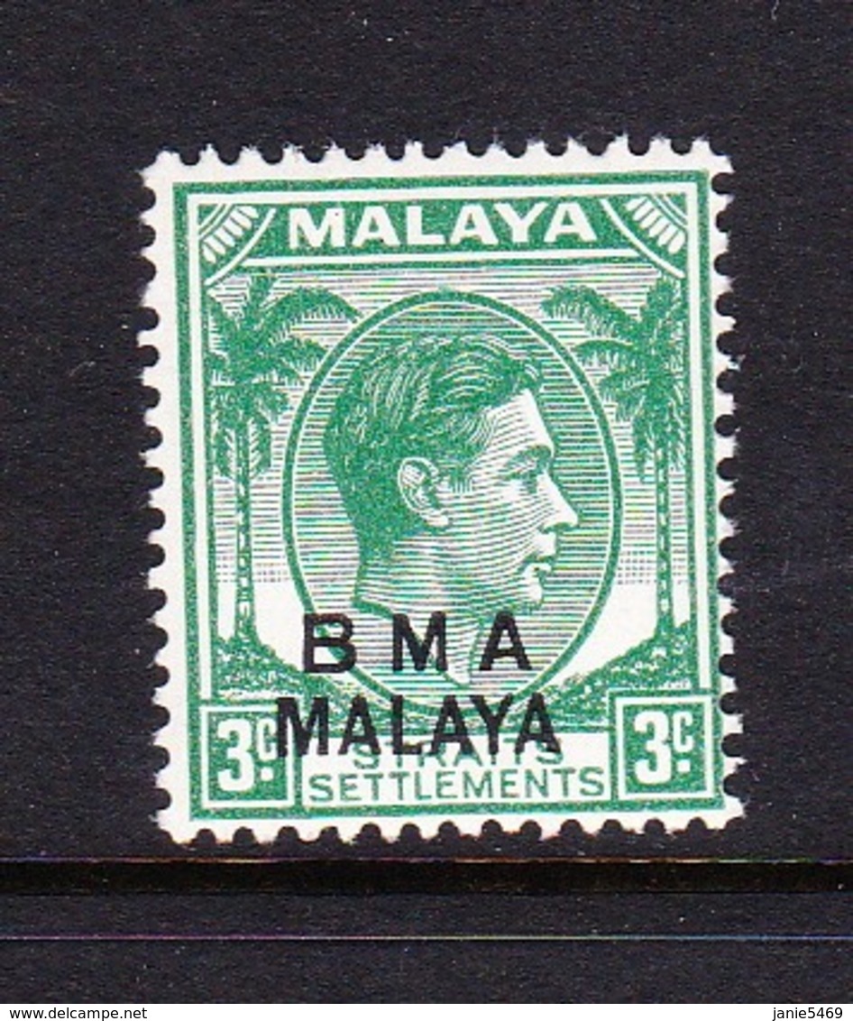 Malaya B.M.A  SG 4 1945 British Military Administration,3c Yellow-green,mint Never Hinged - Malaya (British Military Administration)