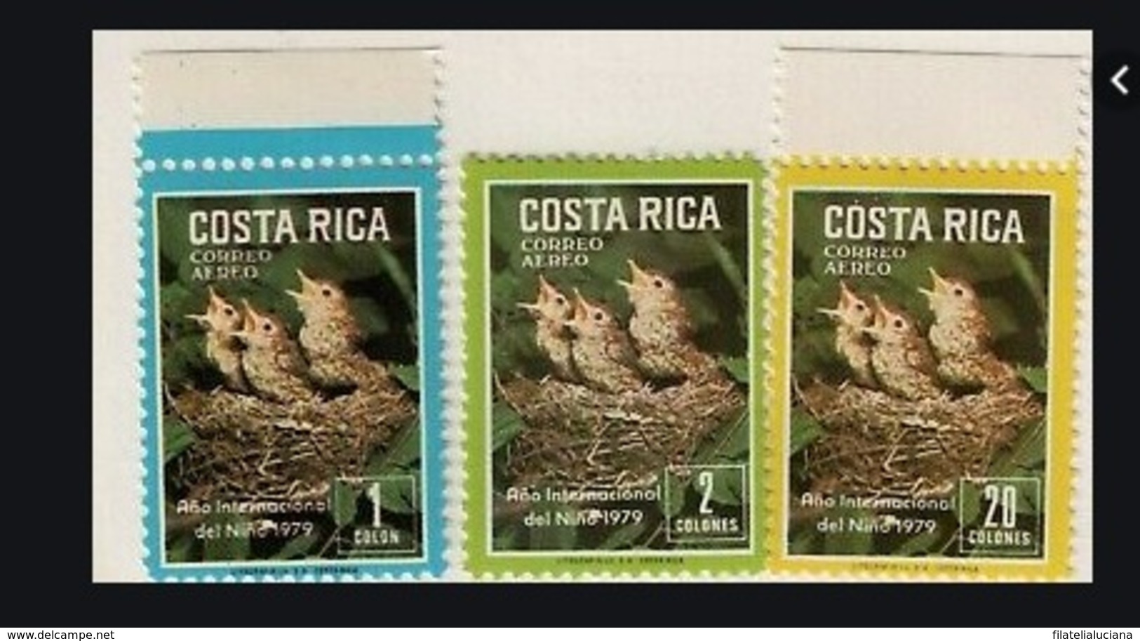 Costa Rica MNH Air Set 1979 Birds International Year Of The Child Scott C747 To C749 - Other & Unclassified