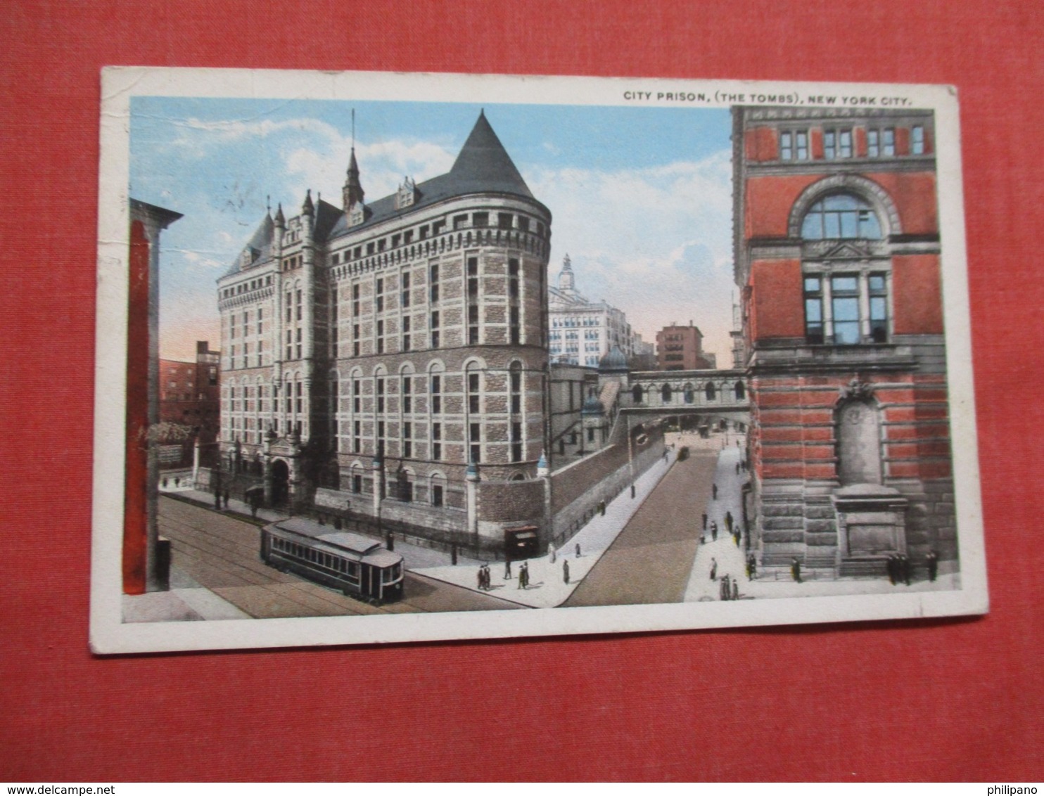 City Prison  The Tombs  NY City  Stamp Peeled Off Back       Ref 3620 - Prison