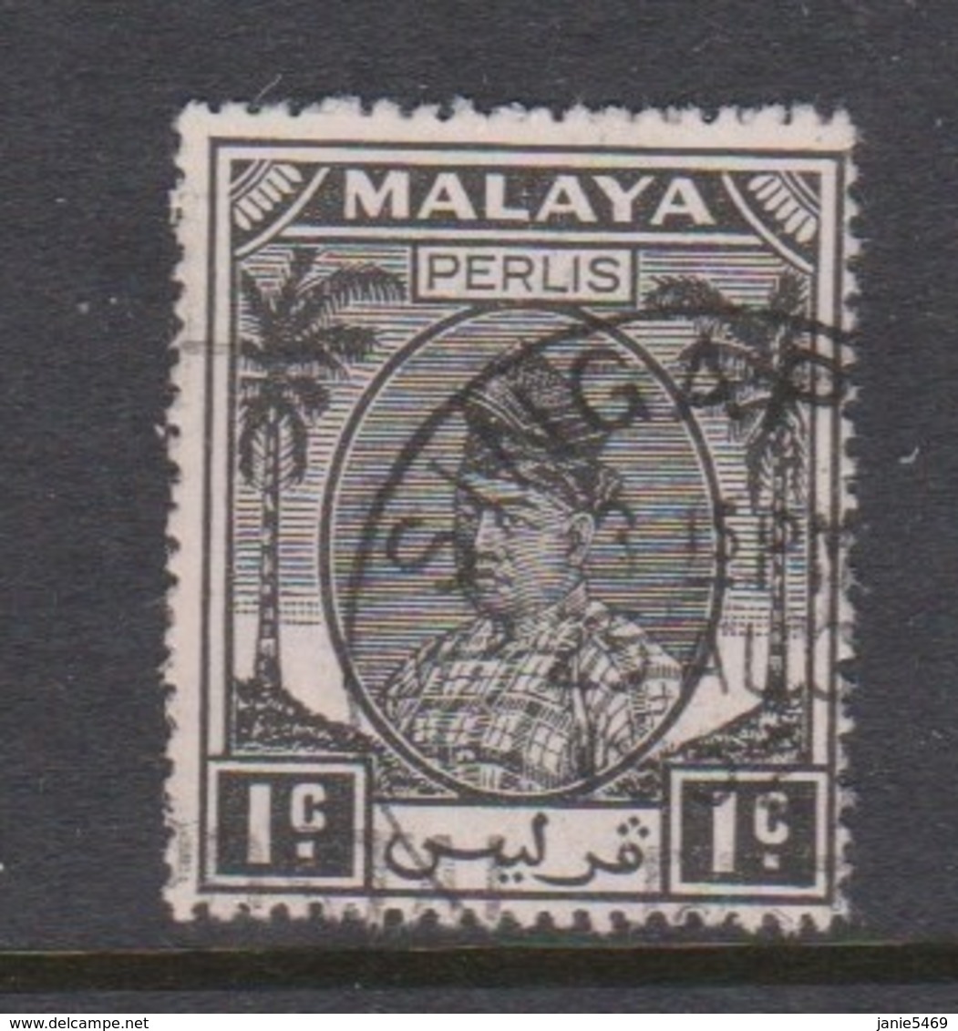 Malaya-Perlis Scott 7 1951 Raja Syed Putra 1c Black,used - Perlis