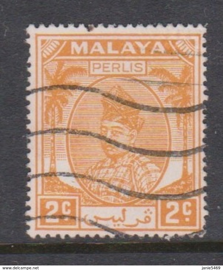 Malaya-Perlis Scott 8 1951 Raja Syed Putra 2c Orange,used - Perlis
