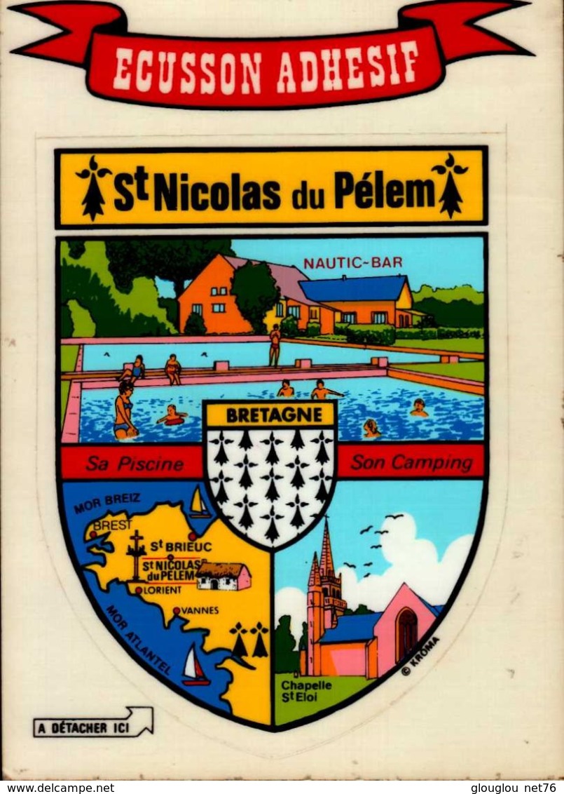 ECUSSON ADHESIF...ST-NICOLAS DU PELEM  (BRETAGNE)...CPM - Autocollants