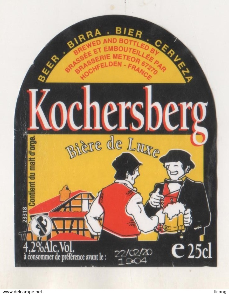 LA KOCHERSBERG ( BUVEURS DE BIERE, MAISON ALSACIENNE ) BRASSERIE METEOR HOCHFELDEN BAS RHIN FRANCE, VOIR LE SCANNER - Bière