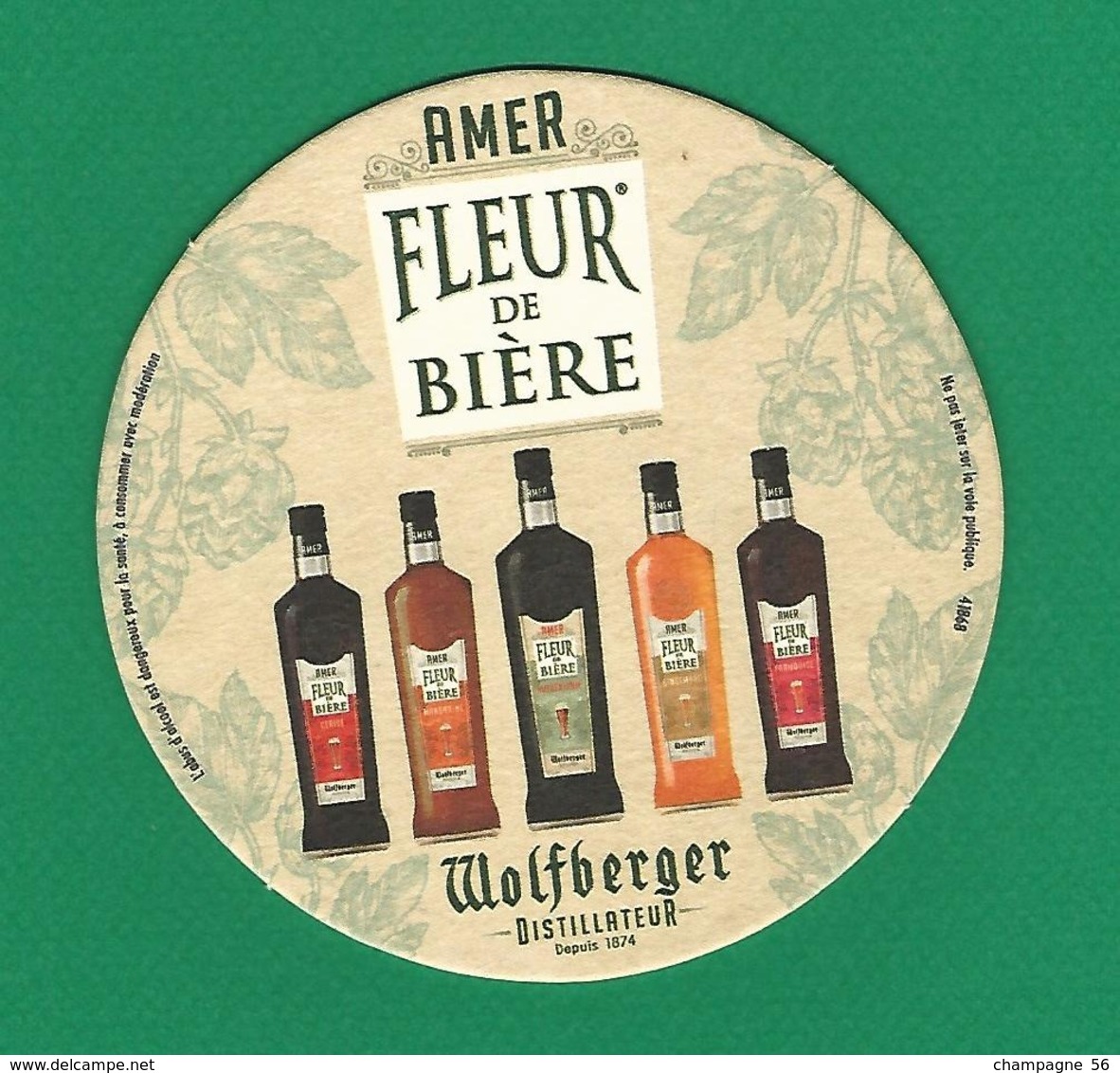 ALSACE NOUVEAUX  MANDARINE AVOUE UN ZESTE  AMER FLEUR DE BIÈRE WOLFBERGER NOUVEAU AMER 5 PARFUM NEUF N° 2 ÈME BOUTEILLES - Sous-bocks