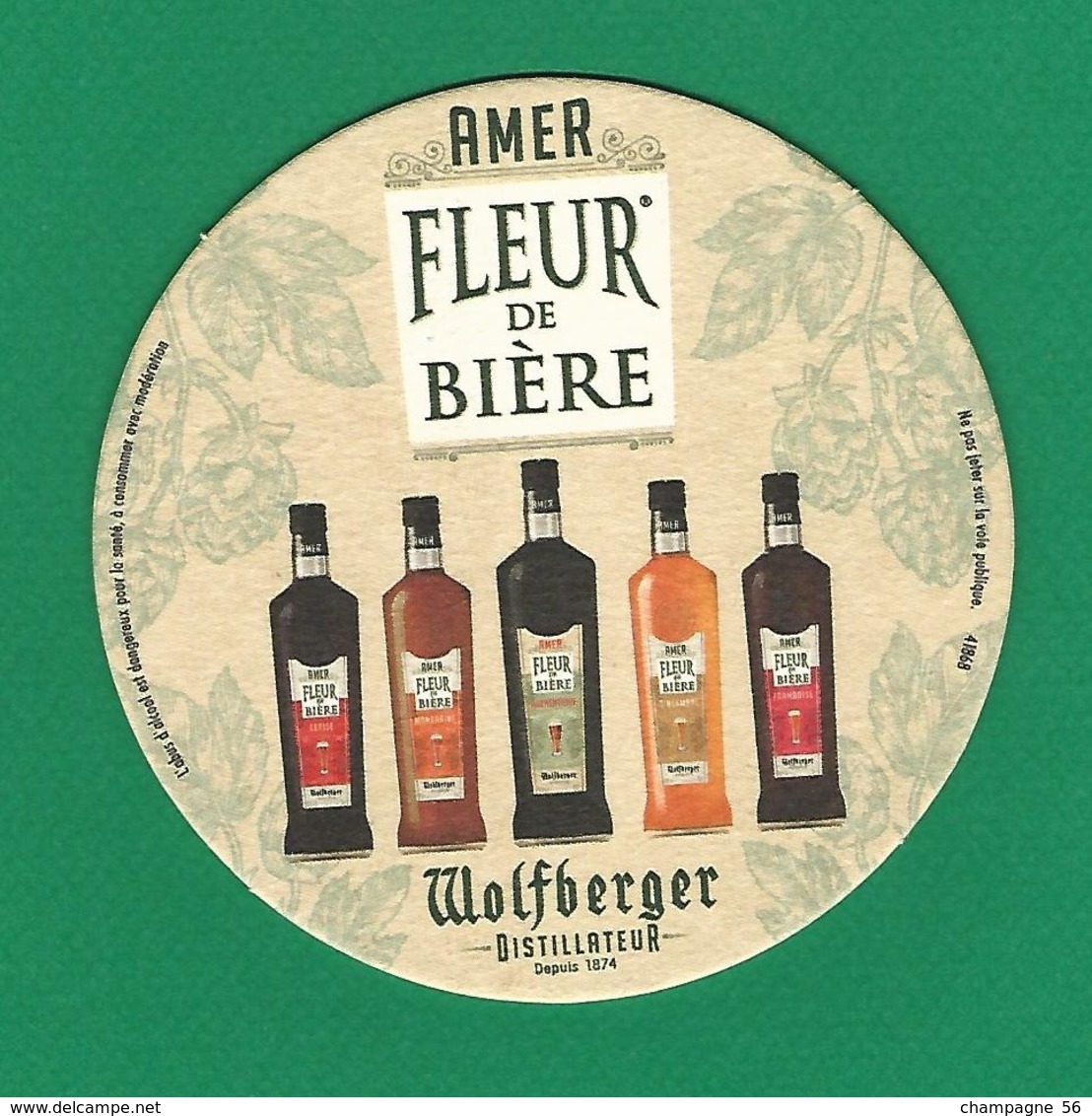 ALSACE NOUVEAUX L' AUTHENTIQUE   AMER FLEUR DE BIÈRE WOLFBERGER NOUVEAU AMER 5 PARFUM NEUF N° 3 ÈME BOUTEILLES - Sous-bocks