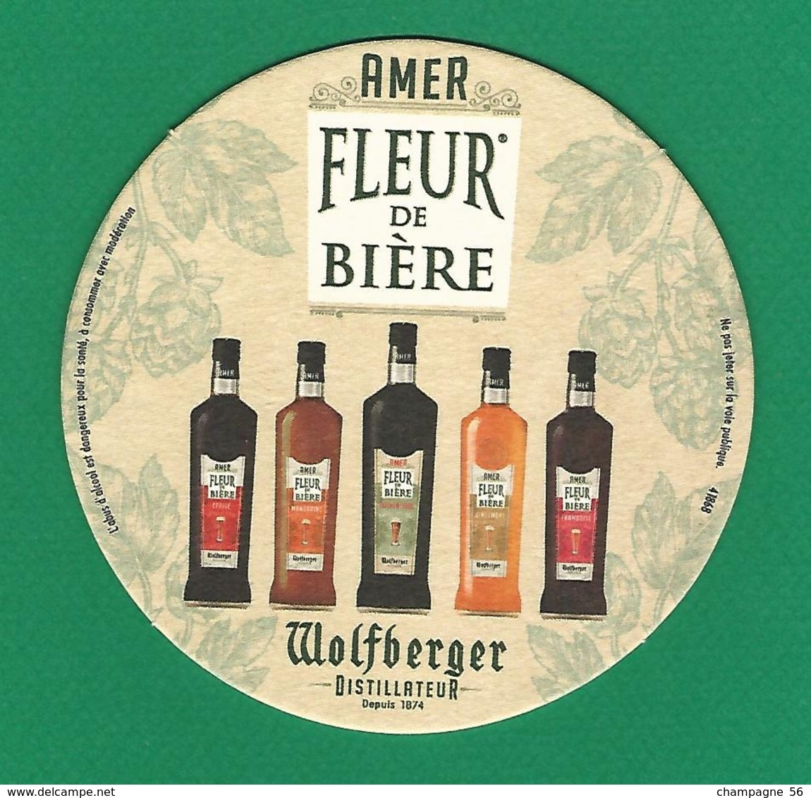 ALSACE NOUVEAUX FRAMBOISE A UN PETIT GRAIN AMER FLEUR DE BIÈRE WOLFBERGER NOUVEAU AMER 5 PARFUM NEUF N° 5 ÈME BOUTEILLES - Sous-bocks