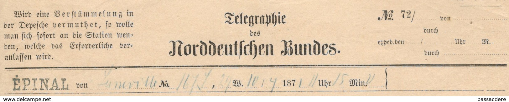 22269 - Télégramme Allemand D'EPINAL - Guerre De 1870