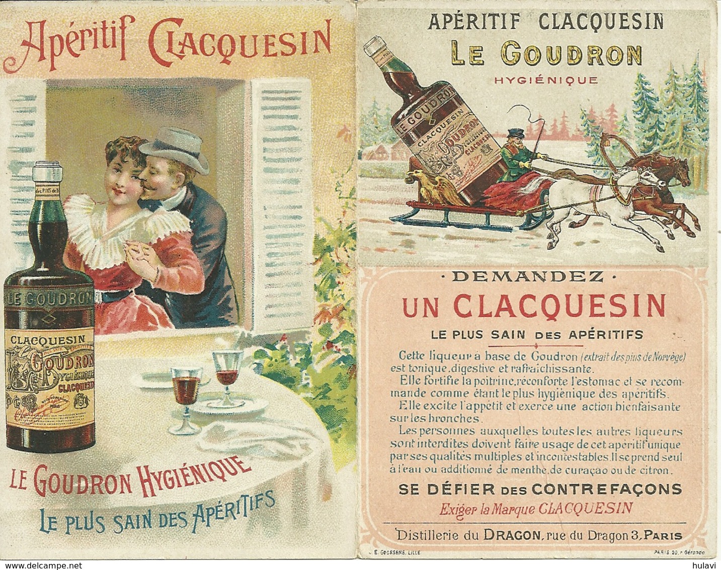 CALENDRIER 1900 PUBLICITE CLACQUESIN (ref 6026) - Petit Format : ...-1900