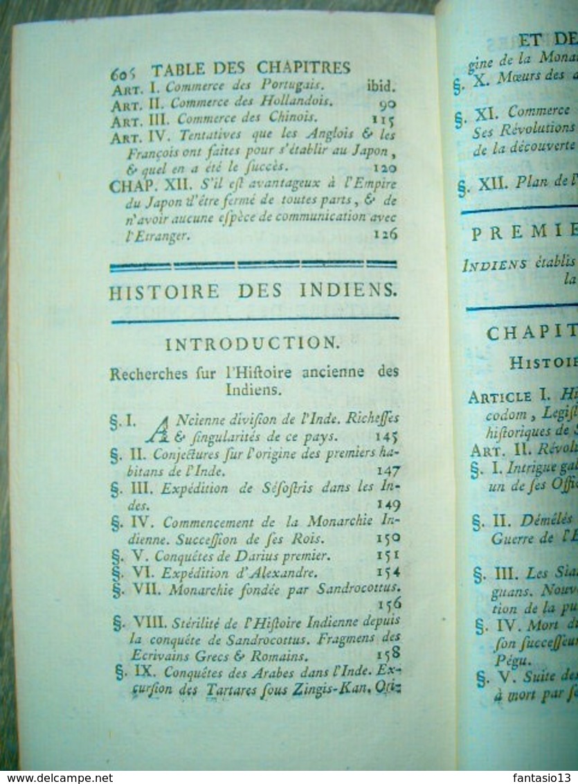 Histoire moderne des chinois ,des japonnois  Abbé de Marcy Tome Second  1775  Japon  Inde Laos Siam etc...