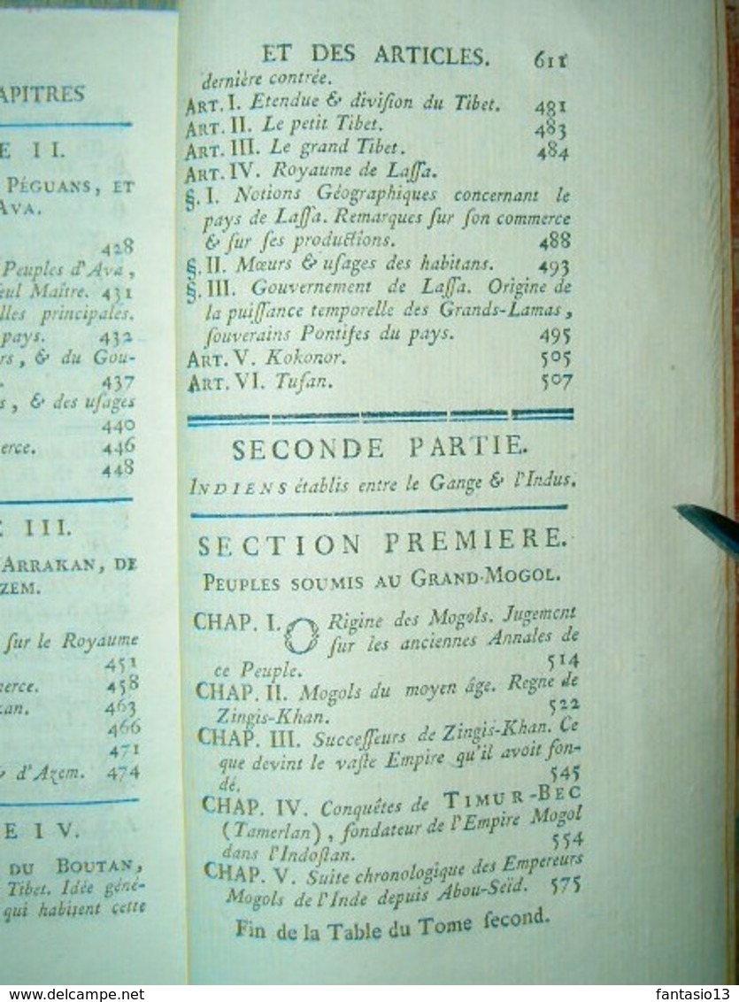 Histoire moderne des chinois ,des japonnois  Abbé de Marcy Tome Second  1775  Japon  Inde Laos Siam etc...