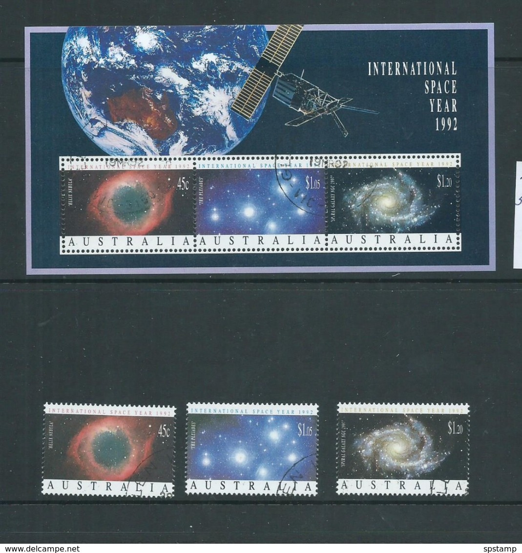 Australia 1992 International Space Year Set Of 3 & Miniature Sheet Fine CTO With Gum - Used Stamps