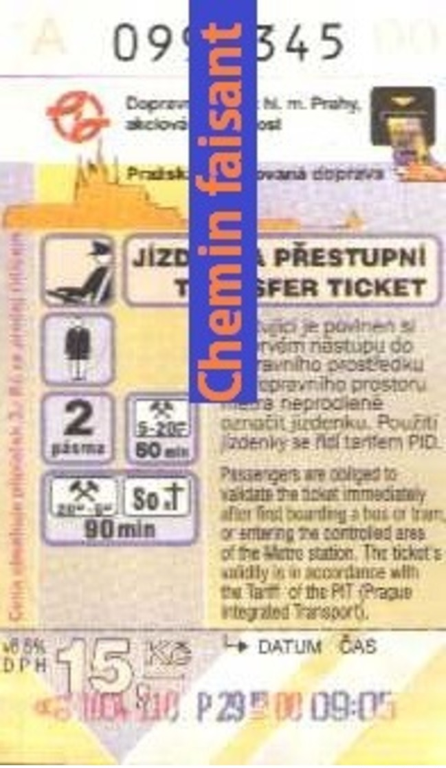 Lot De 7 Tickets PRAGUE  - Scans Recto-verso - Europe