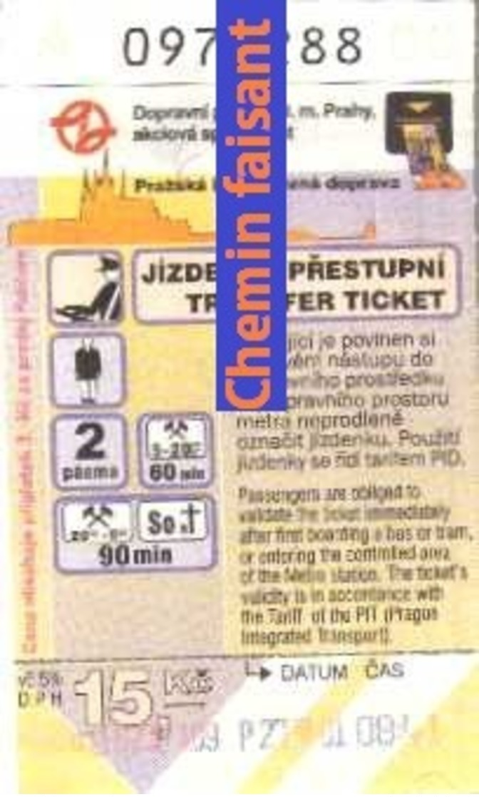 Lot de 7 tickets PRAGUE  - Scans recto-verso