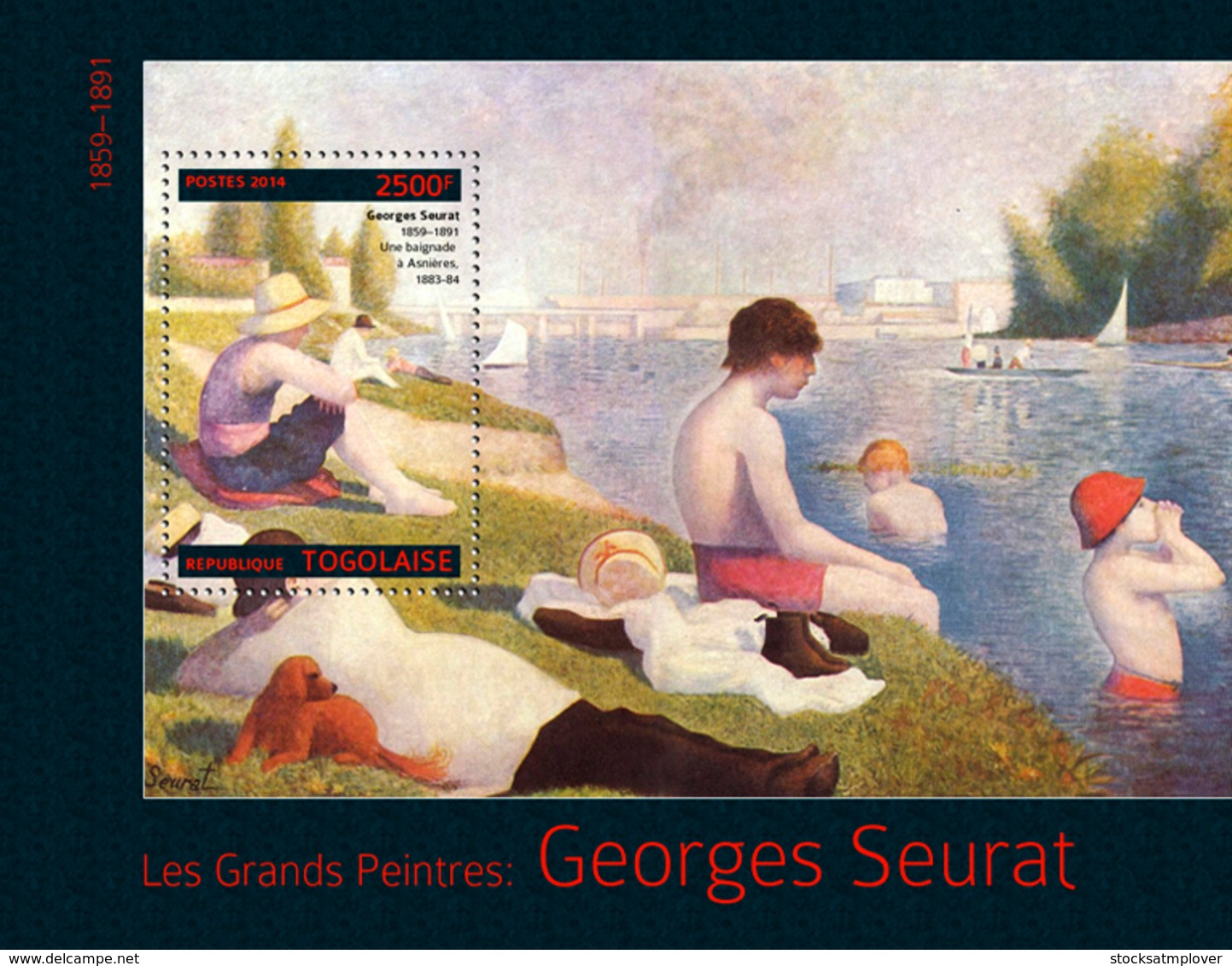 Togo 2014  Paintings Georges Seurat - Togo (1960-...)