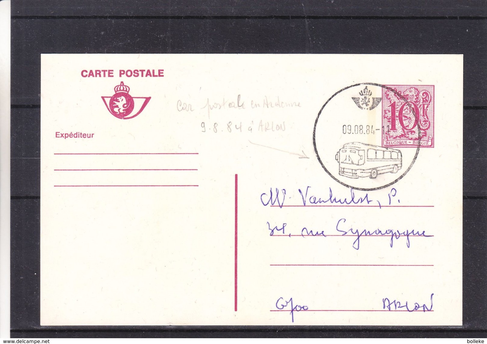 Belgique - Carte Postale De 1984 - Oblit Car Postal En Ardenne - Arlon - Lettres & Documents