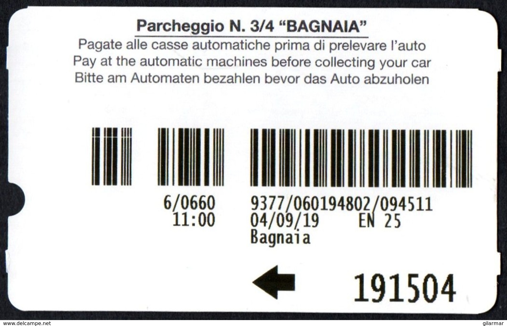 ITALIA SAN GIMIGNANO 2019 - TORRE GROSSA - LA TORRE PIU' ALTA DI SAN GIMIGNANO - PARCHEGGIO BAGNAIA - PARKING TICKET - Biglietti D'ingresso