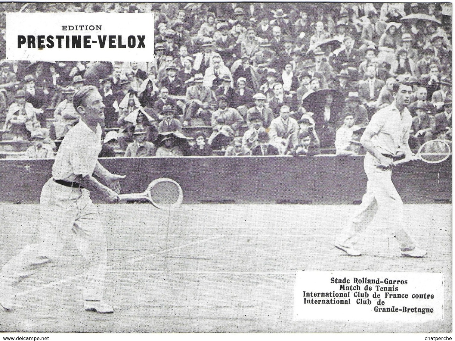 PHOTO PHOTOGRAPHIE DE PRESSE EDITIONS PRESTINE-VELOX TENNIS  STADE ROLAND GARROS MATCH INTERNATIONAL FRANCE / GRANDE-BRE - Sporten