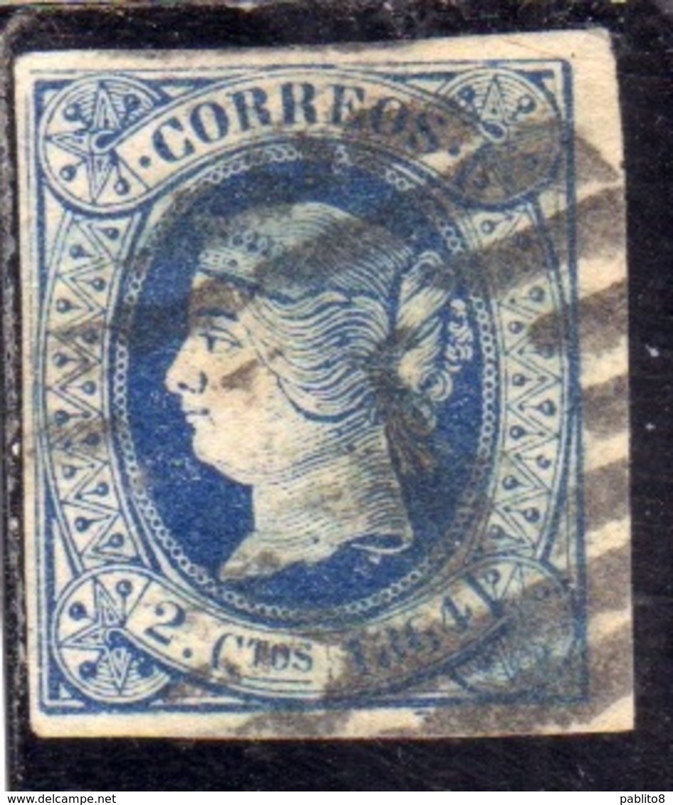 SPAIN ESPAÑA SPAGNA 1864 QUEEN ISABELLA II REGINA CENT. 2c USED USATO OBLITERE' - Gebraucht