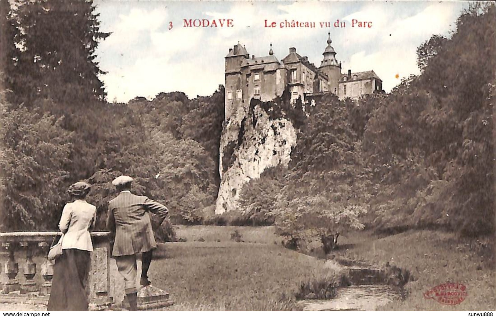 Modave - Le Château Vu Du Parc (animée, Colorisée, M. Marcovici) - Modave