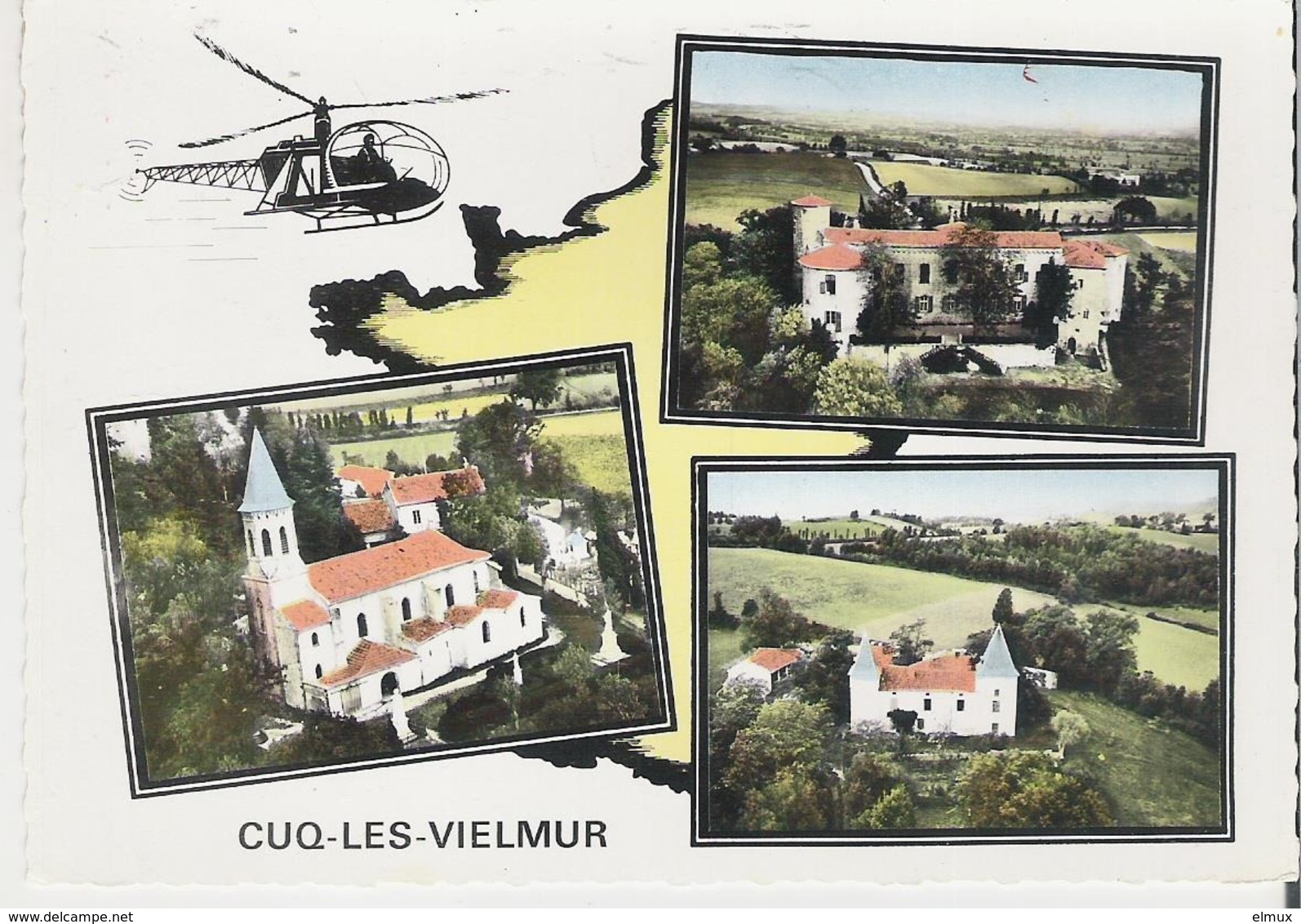 CUQ LES VILLEMUR. CPSM Multivues Fantaisie Avec Hélicoptère - Other & Unclassified