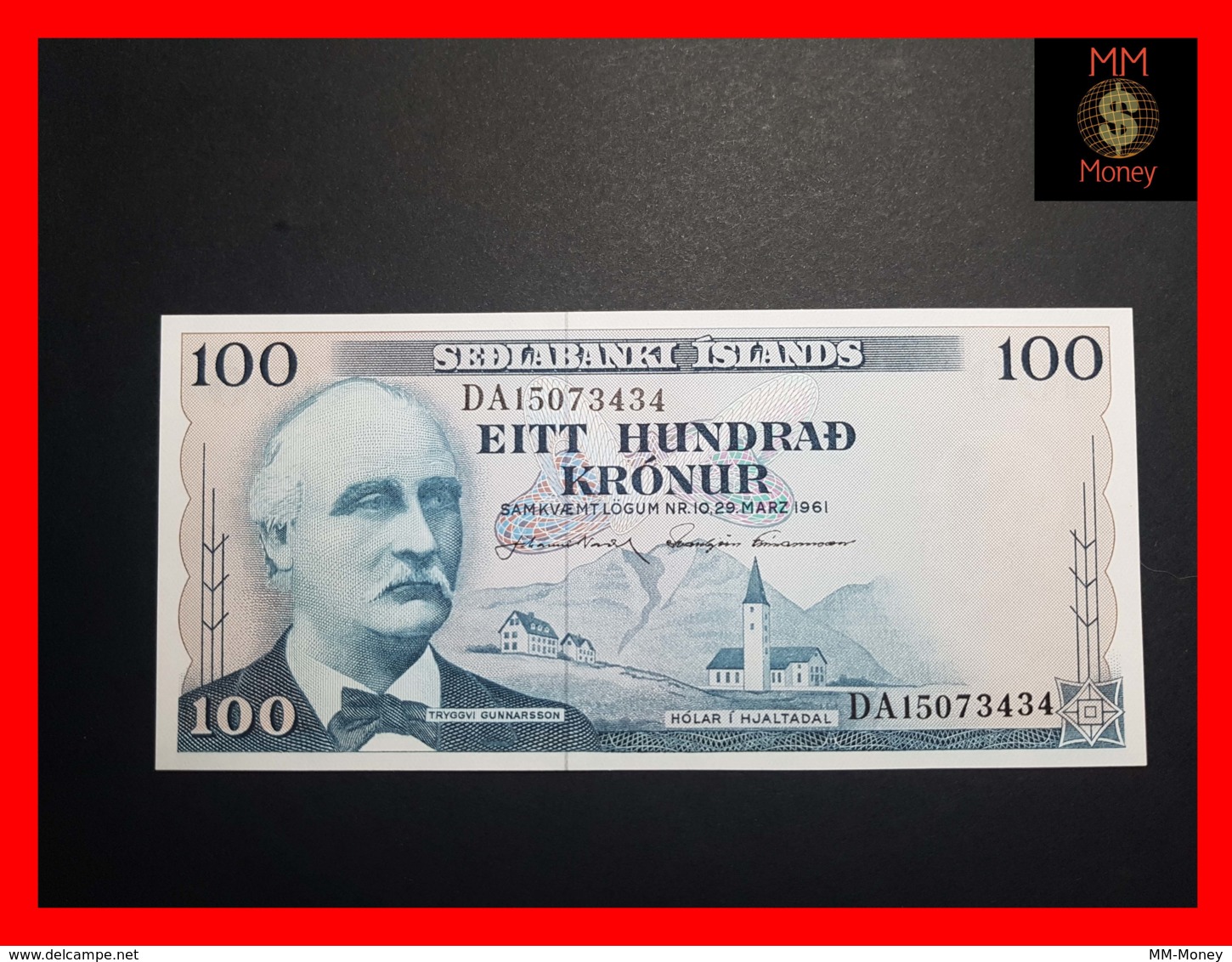 ICELAND 100 Kronur  L. 29.03.1961  P. 44  Issued 1965  UNC  [MM-Money] - Iceland