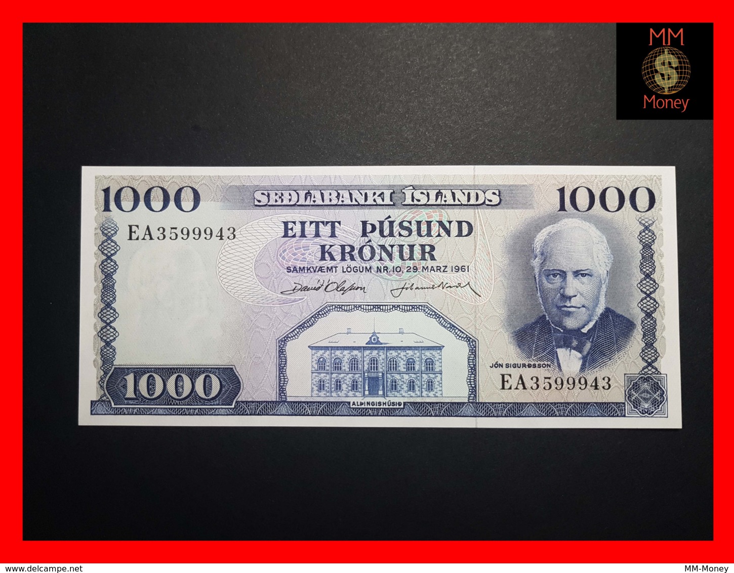 ICELAND 1.000  1000  Kronur  L. 29.03.1961  P. 46  Issued 1963  UNC  [MM-Money] - IJsland