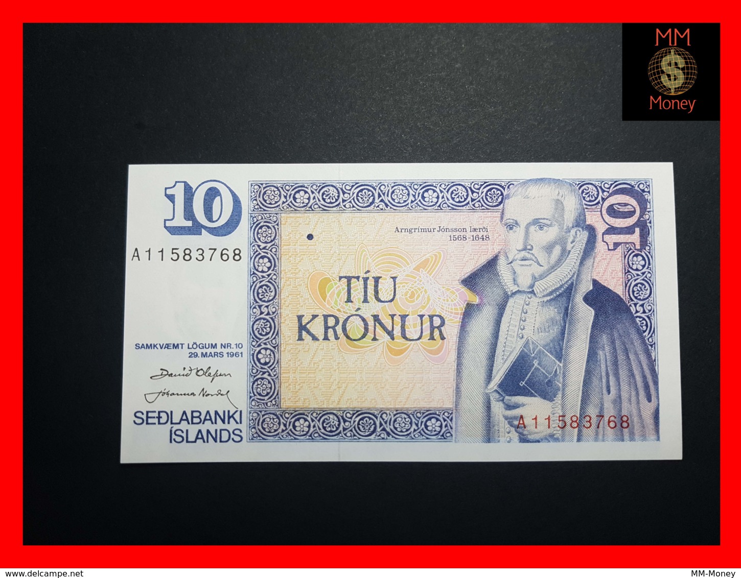 ICELAND 10  Kronur  L. 29.03.1961  P. 48  Issued 1981 UNC  [MM-Money] - Islanda