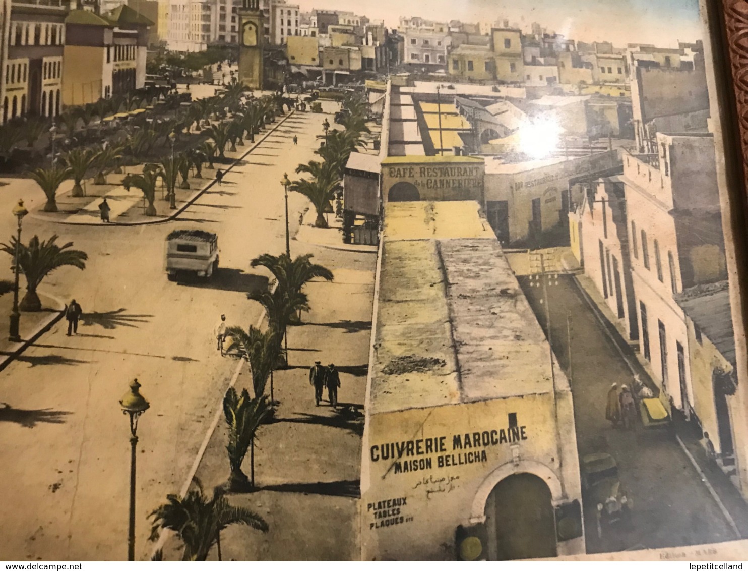 Ancienne Photo Panoramique Colorisée Chomo CASABLANCA BD 4 Zouave Rue FOUCAULT MAROC 59 Xx 24 Cm - Africa