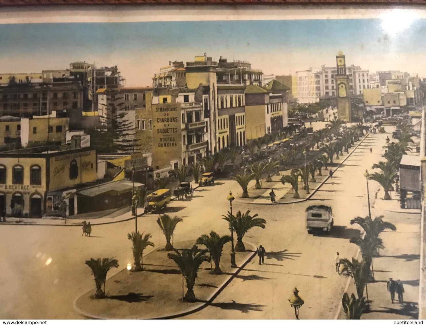 Ancienne Photo Panoramique Colorisée Chomo CASABLANCA BD 4 Zouave Rue FOUCAULT MAROC 59 Xx 24 Cm - Africa