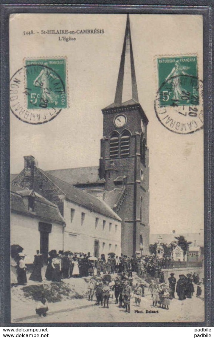 Carte Postale 59. Saint-Hilaire-en-Cambraisis  L'église Trés Beau Plan - Autres & Non Classés