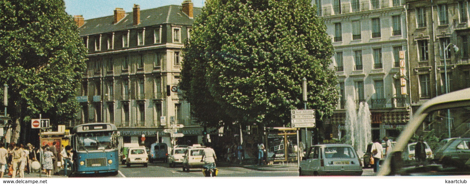 Nancy: SAVIEM SC10 AUTOBUS, ARRET DE BUS, RENAULT 5, 6 - 'Banque Populaire De Lorraine' - Toerisme