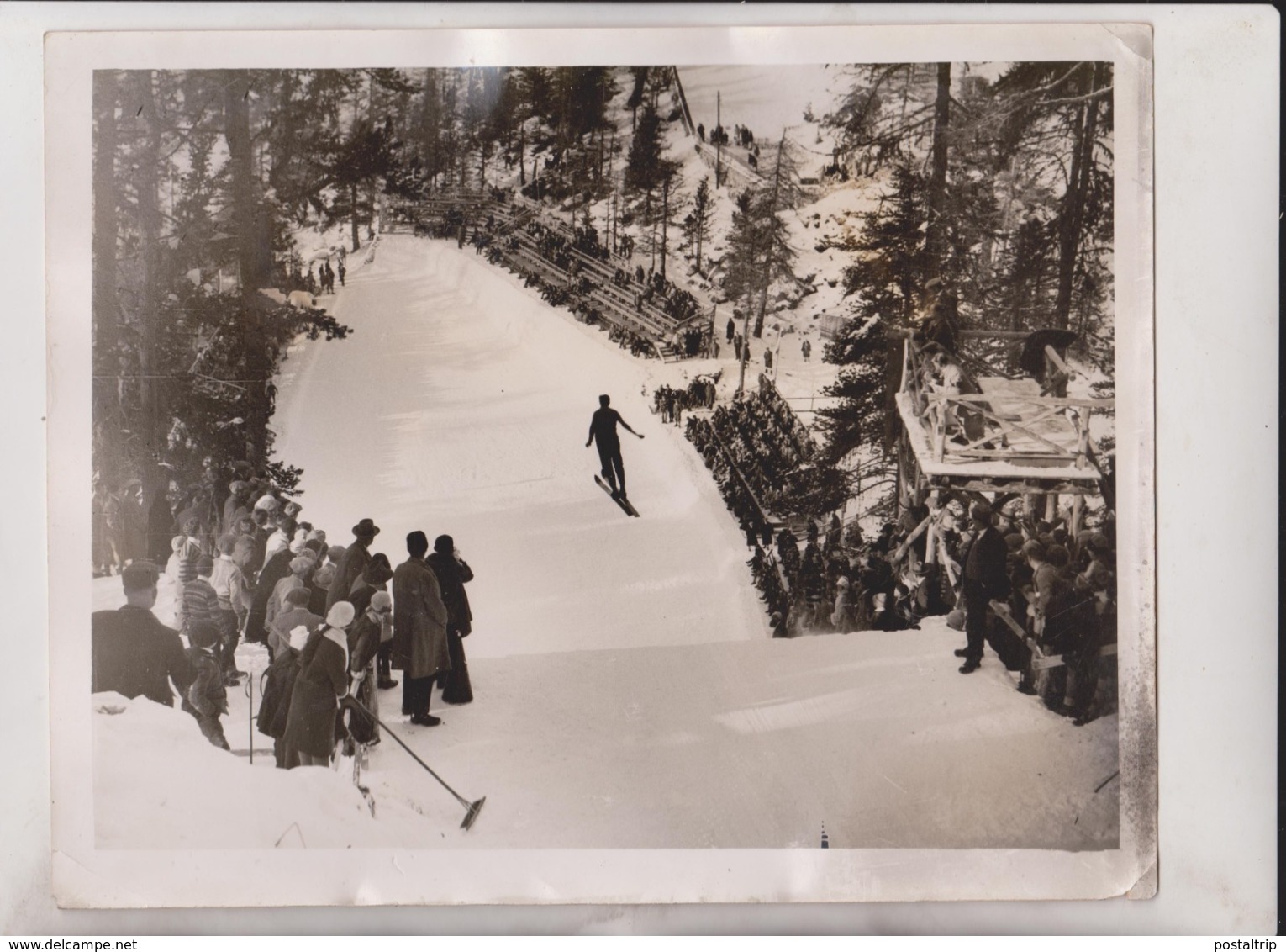 ST MORITZ MORVEN CUP AT JULIER LEAP  CONTEST SWISS SWITZERLAND SUIZA 25*20CM Fonds Victor FORBIN 1864-1947 - Deportes