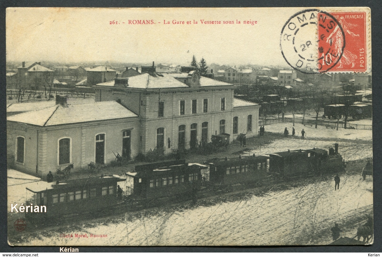 Drôme - Romans - La Gare Et La Vessette Sous La Neige - Cliché Morel N° 261 - Voir 2 Scans Larges - Estaciones Con Trenes