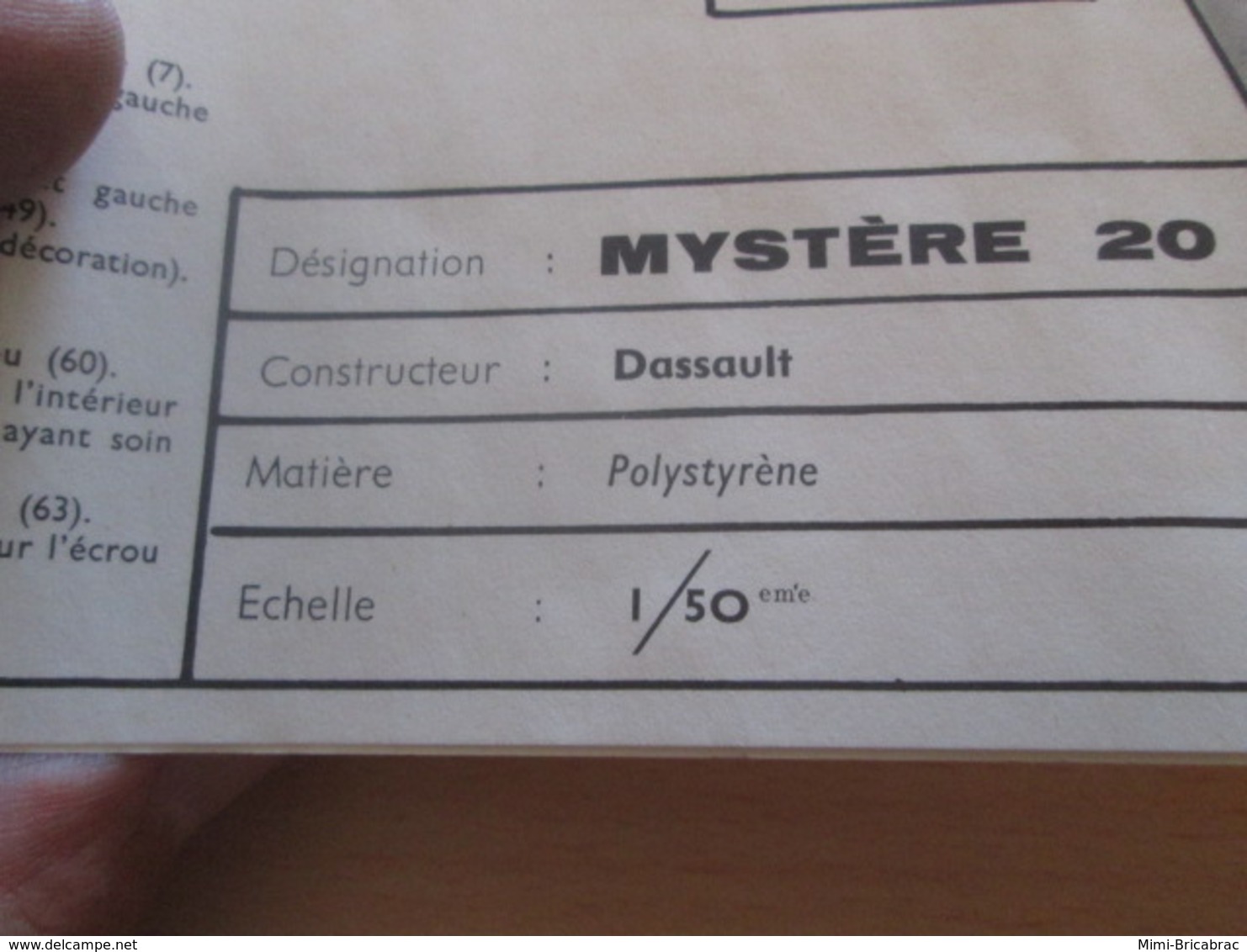 Maquette Plastique HELLER Boite Très Ancienne MYSTERE 20 1/50e Je Pense Que C'est Complet - Avions