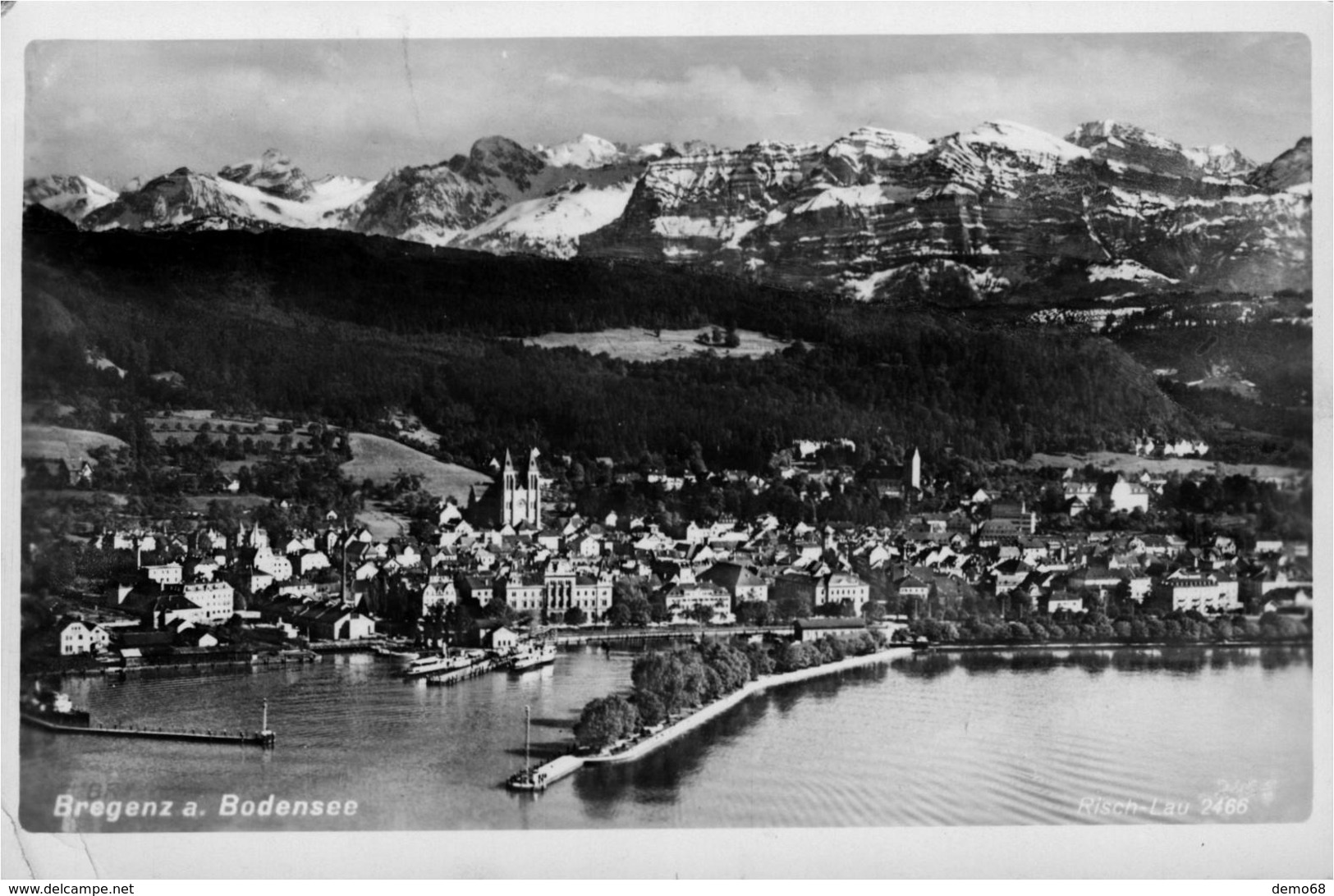 Autriche Oesterreich Austria Vorarlberg Bregenz Ville Lac Alpe Neige Embarcadère Photo Risch-lau - Bregenz