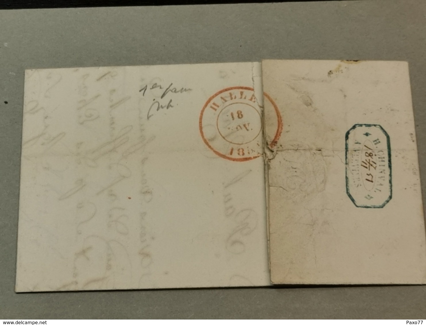 Lettre, 1854, Cache Bruxelles Et Anvers Avec Timbre 20c - Otros & Sin Clasificación