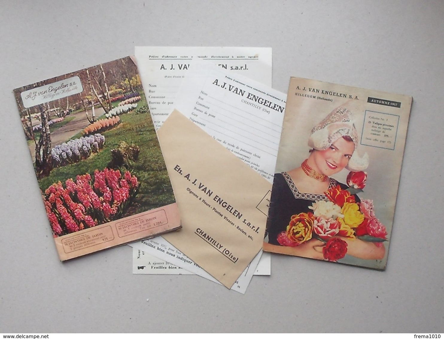 CHANTILLY Lot 2 Catalogues VAN ENGELEN (HORTICULTURE): Automne 1956 Et 1957 + Bon De Commande Et Enveloppe D'origine - Pubblicitari