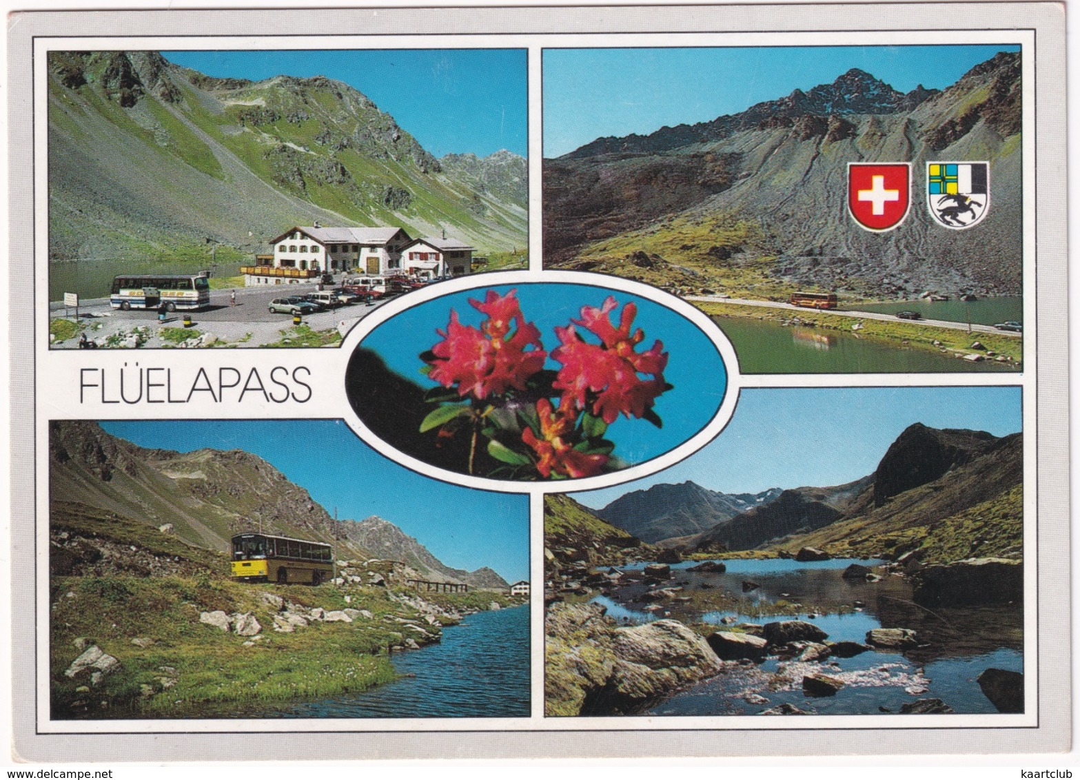 Flüelapass: SAURER POST-AUTOBUS, AUTOBUS/COACH - Flüela-Passhöhe, 2383 M - Graubünden - Schweiz/Suisse - Buses & Coaches