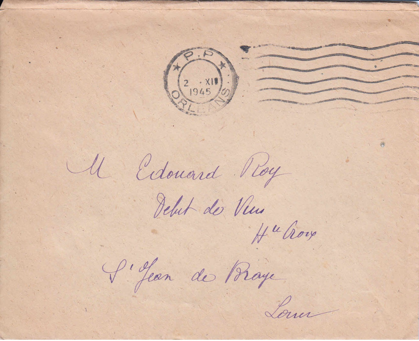 FRANCE - 1945 - Lettre En Port Payé - PP - Lettres & Documents