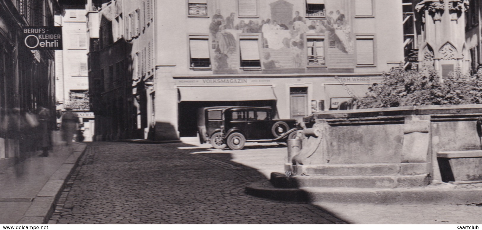 Luzern: FIAT 508 BALILLA , OLDTIMER VOITURE - Weinmarkt, 'Volksmagazin H.Weber' -  (Schweiz/Suisse) - 1953 - Toerisme