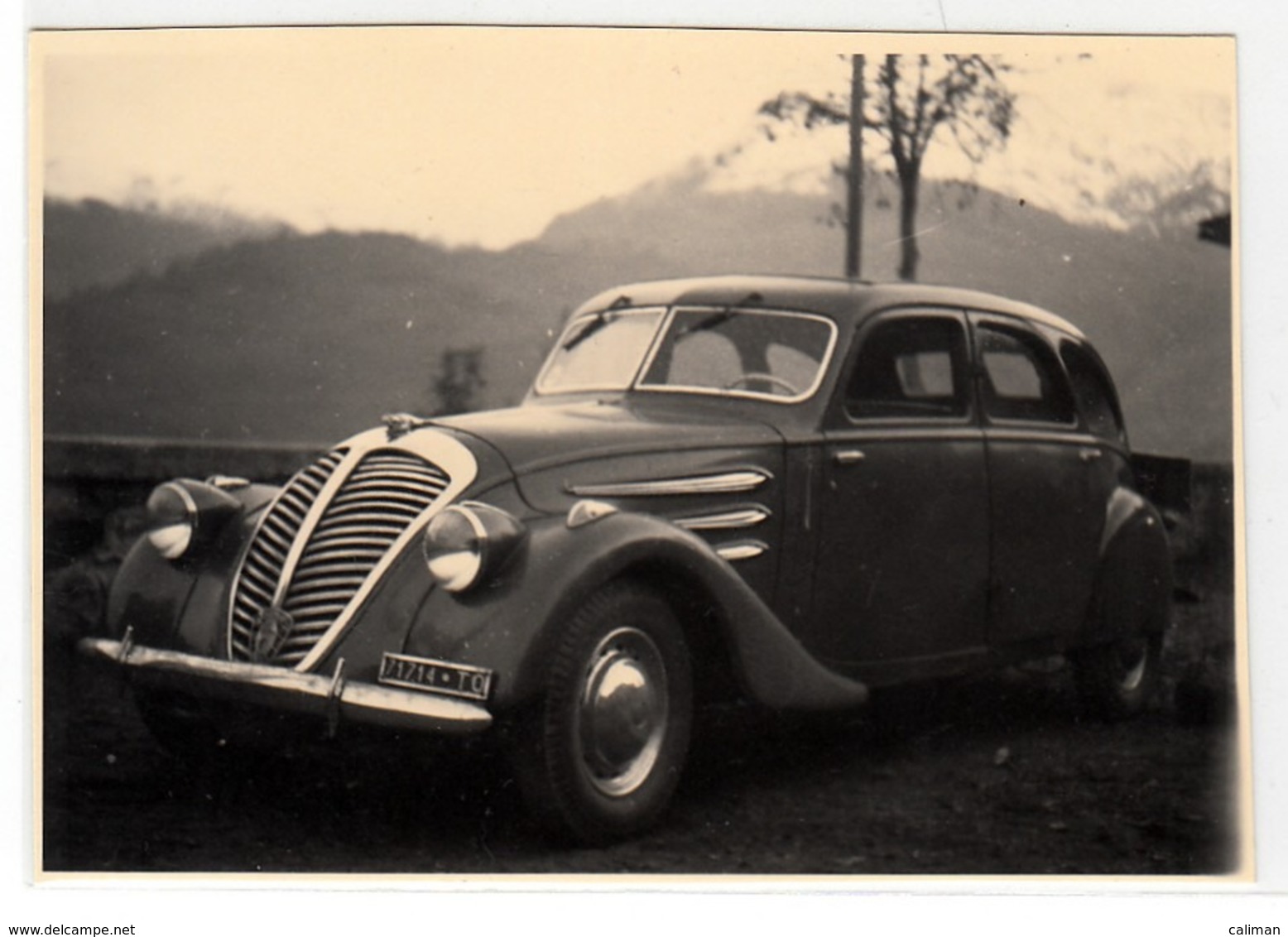 AUTO CAR VOITURE TARGA TORINO NON IDENTIFICATA - FOTO ORIGINALE ANNI 40/50? - Automobili