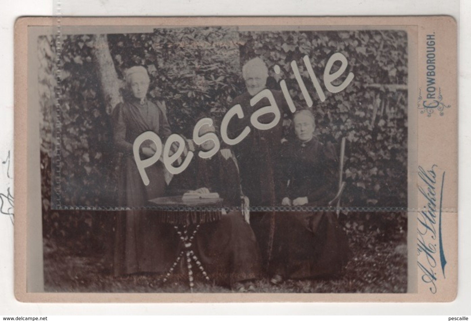Wealden District Of East Sussex In The Weald- PHOTO ANIMEE UN HOMME TROIS FEMMES - A H.STICKELLS CROWBOROUGH - CARTONNEE - Anciennes (Av. 1900)