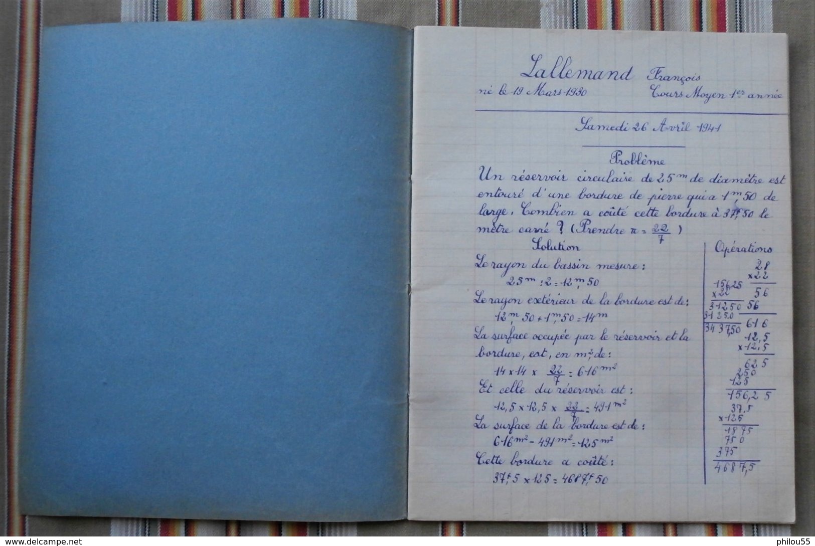 Ancien cahier d'Ecole L' AVIATEUR  LES ECO illustrateur 1929 etiquette